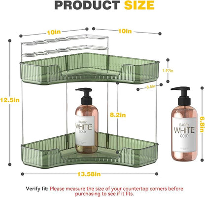 2-Tier Corner Bathroom Counter Organizer - Image 2