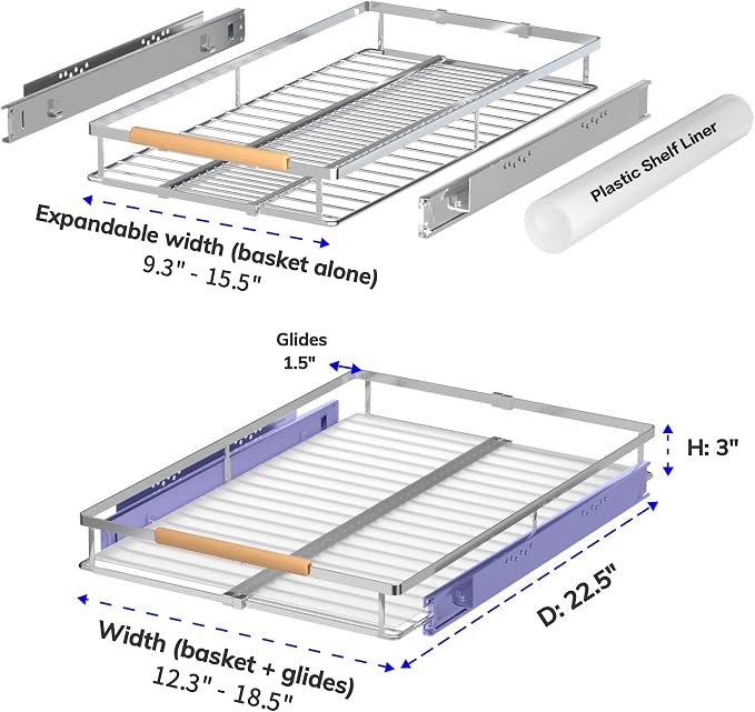 Pull Out Drawer Cabinet Organizer, Expandable Slide Out Storage Shelves - Image 2