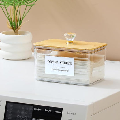 Dryer Sheet Holder with Lid, Dryer Sheet Dispenser with 4 Labels, Laundry Sheet - Image 6