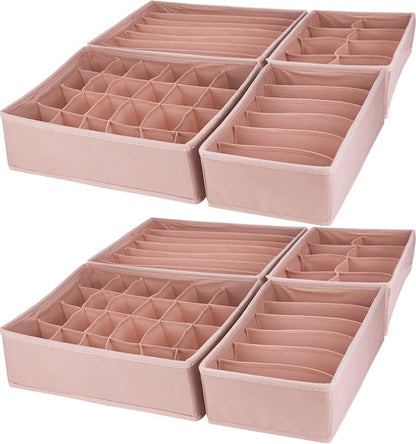 Dresser Drawer Organizer 8 Pack Clothes Underwear Sock Storage Pink Drawer by Bazasa