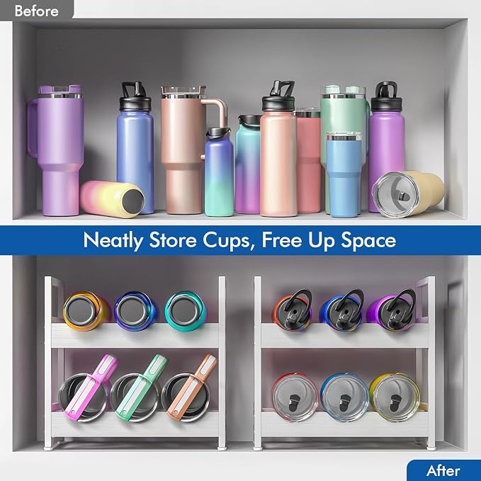 Wooden Water Bottle Organizer, 20/30/40oz Tumbler Organizer, Bottle Holder - Image 3