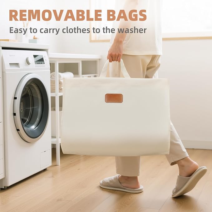 STORAGE MANIAC Vertical Rolling Laundry Hamper, 4 Section Laundry Sorter - Image 2