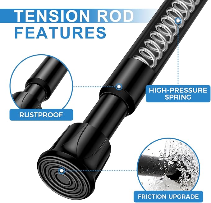 AIZESI Spring Tension Curtain Rods Short Tension Rod - Image 3