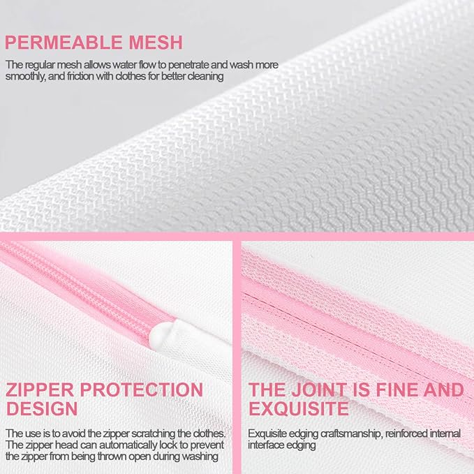 Extra Large Mesh Laundry Bags Washing Bag 2Pack Delicates Bag and Zipper - Image 2