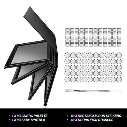 Strong 4 Layers Empty Magnetic Palette Book Palette+1pcs Makeup Depotting - Image 3