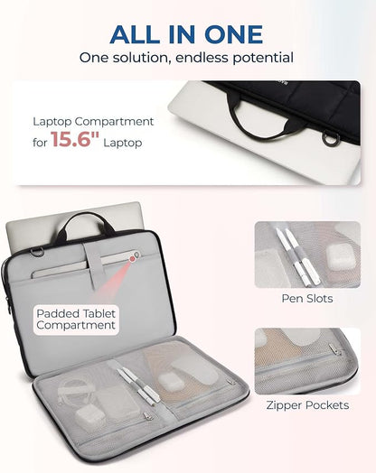 BAGSMART Laptop Case with Handle, Puffy Laptop Sleeve Bag - Image 3