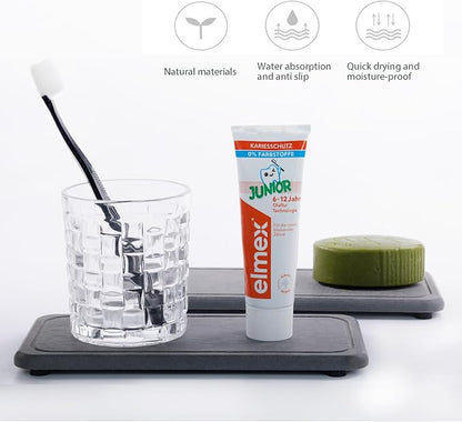 2 Pcs Water Absorbing Stone Trays, Kitchen/Bathroom Sink Soap Dish, Diatomite - Image 5