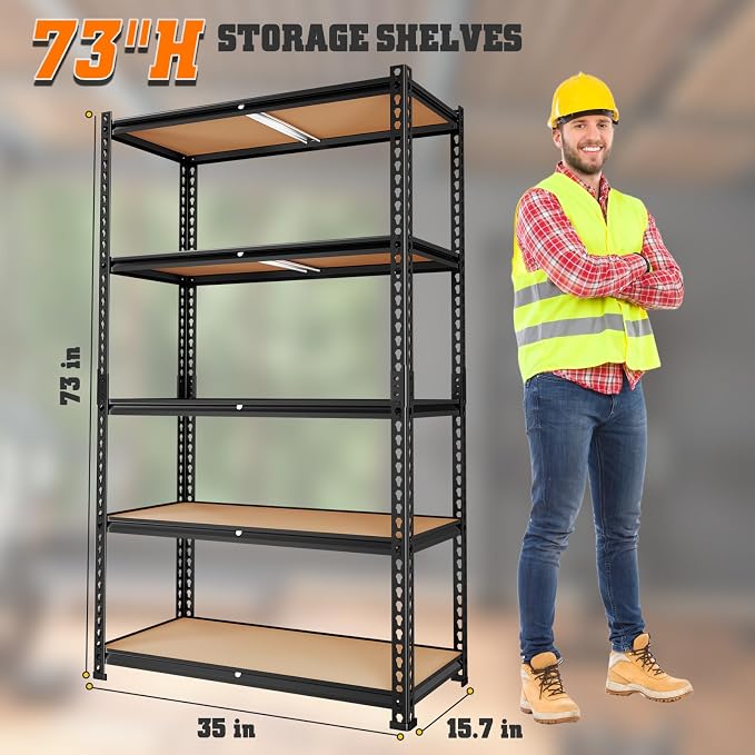 LEVELEVE 5-Tier Storage Shelving Unit, - Image 3