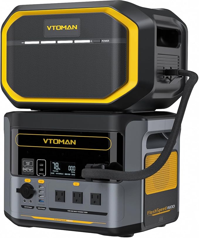 VTOMAN FlashSpeed 1500 Portable Power Station - 3096Wh/1500W Solar Generator by VTOMAN