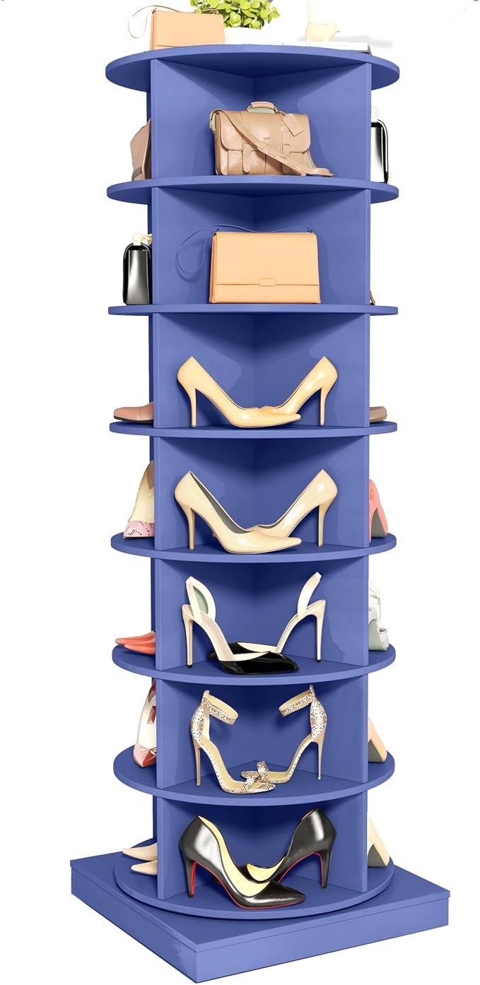 HomVent Rotating Shoe Rack, 7-Tier Spinning Shoe Rack Tower | 360° Revolving by HomVent