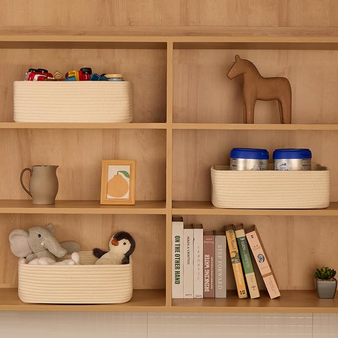 Large Shallow Organizing Baskets 15x11x5.1 Inches - Image 3
