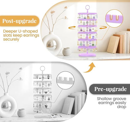 EsLuker.ly Earring Holder Organizer Rotating Stud Display Tree Rack, 6 Tier | - Image 6