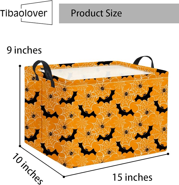 Halloween Basket Cute Baskets for Kids Pumpkin Basket Rectangular Storage Bin - Image 2