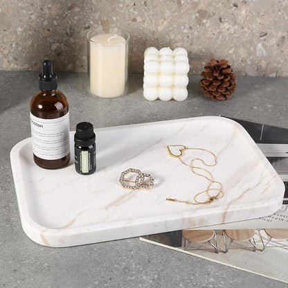 Marble Vanity Tray, Marble Bathroom Tray Countertop, Decorative Trays - Image 5