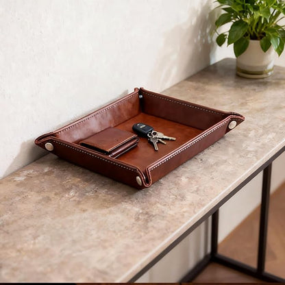 Leather Valet Tray Organizer, Catchall Tray, Desktop Storage - Image 2