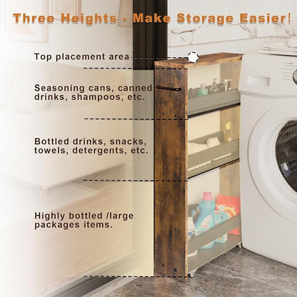 TEAMIX 4 Tier Slim Storage Cart - Image 4