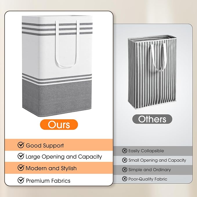 3 Pack Large Laundry Baskets, Laundry Hampers, Freestanding Waterproof - Image 5