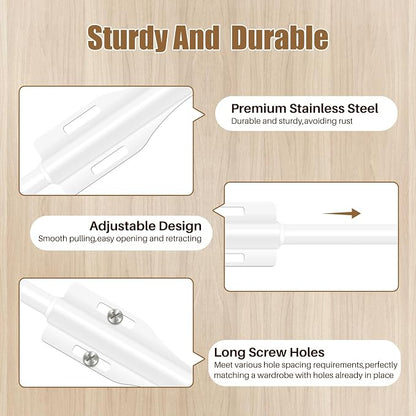 12" Valet Rod For Closet Pull Out Slide Out Adjustable Heavy Duty Valet Rod For - Image 4