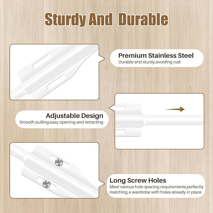 12" Valet Rod For Closet Pull Out Slide Out Adjustable Heavy Duty Valet Rod For - Image 4