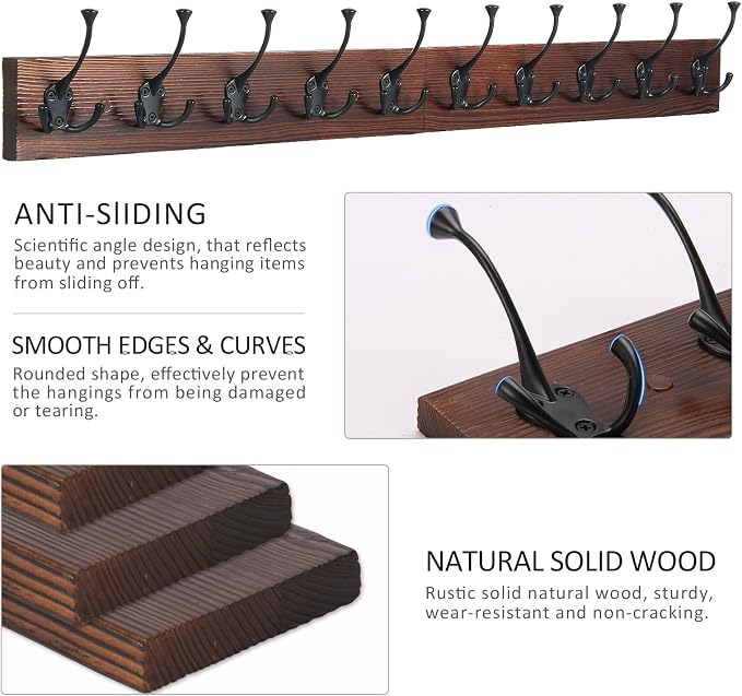 IBosins 34'' Coat Rack Wall Mount - Image 5