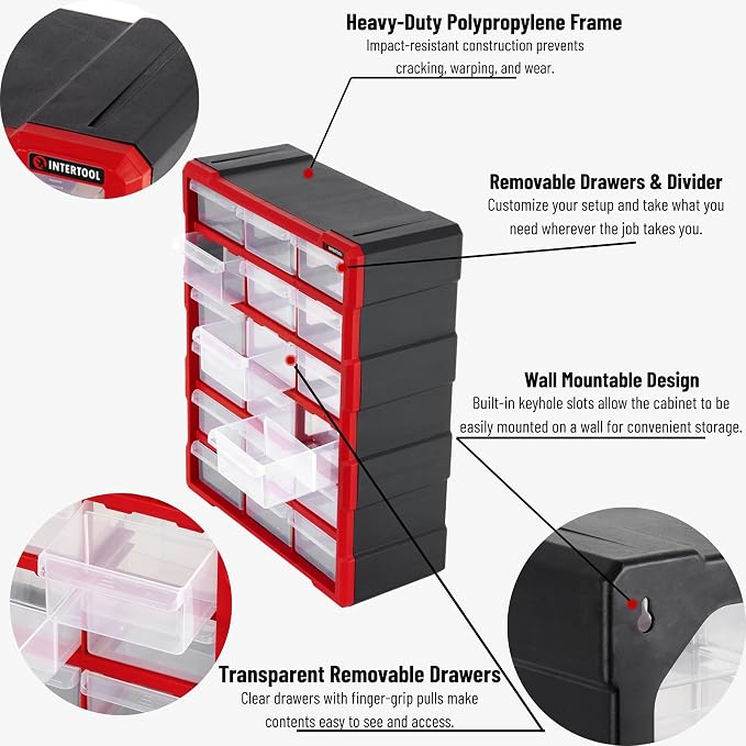 Small Parts Organizer for Hardware & Screws | 18 Removable Bins - Image 4