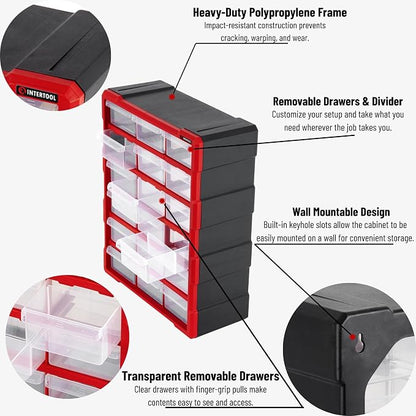 Small Parts Organizer for Hardware & Screws | 18 Removable Bins - Image 4