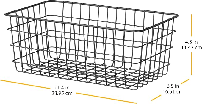 Whitmor 4 Pack Black Wire Storage Baskets - Image 2