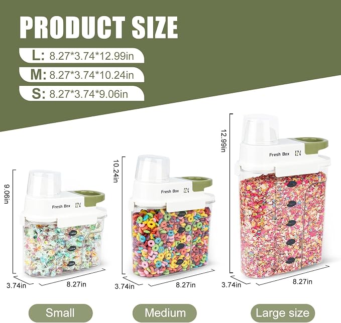 Cereal Storage Container 4Pack, 61oz/1.8L Airtight Food Storage Containers - Image 2
