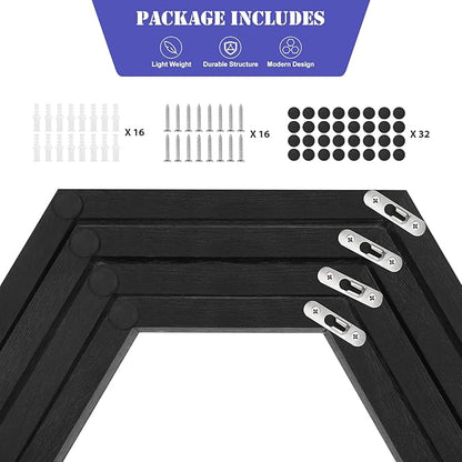 CADUKE Hexagon Floating Shelves Set of 8, Hanging Shelf Storage Racks, Living - Image 4