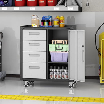 Metal Storage Cabinet for Garage, Tool Cabinet, Utility Cabinet | Wheeled - Image 4