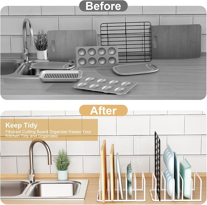 Fikoksol Cutting Board Organizer and Baking Sheet Rack, Tray Dividers - Image 5