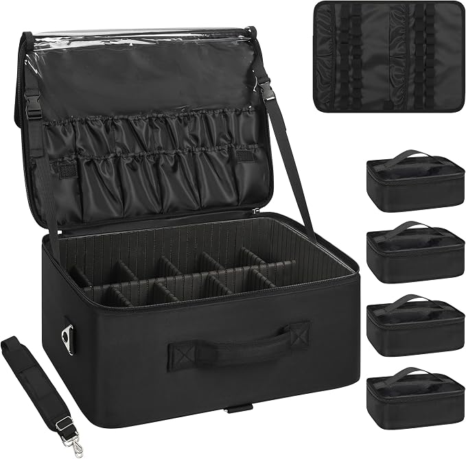 Relavel Extra Large Makeup Case Professional Cosmetic Storage Organizer Box by Relavel