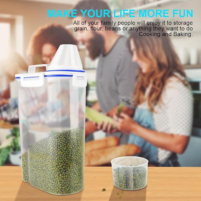 Uppetly Rice Airtight Dry Food Storage Containers, BPA Free Plastic Sealed - Image 6