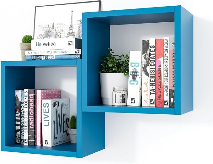 Cube Floating Shelves Set2, Display Shelves Wall Mount 7.75" D x 12.5" W x by Kaboon