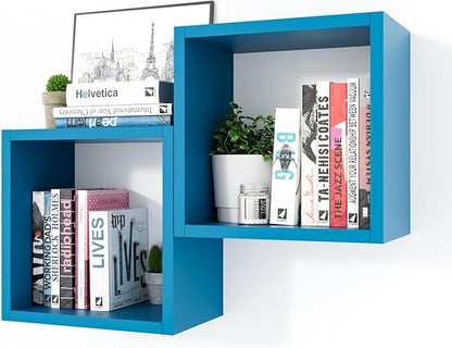 Cube Floating Shelves Set2, Display Shelves Wall Mount 7.75" D x 12.5" W x by Kaboon