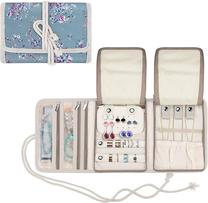 Teamoy Travel Jewelry Roll, Jewelry Storage Bag Organizer by Teamoy