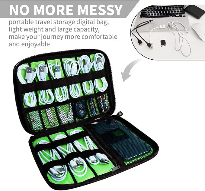Lcsmaokin Electronics Organizer Travel Case, Electronic Accessories Storage Bag - Image 2