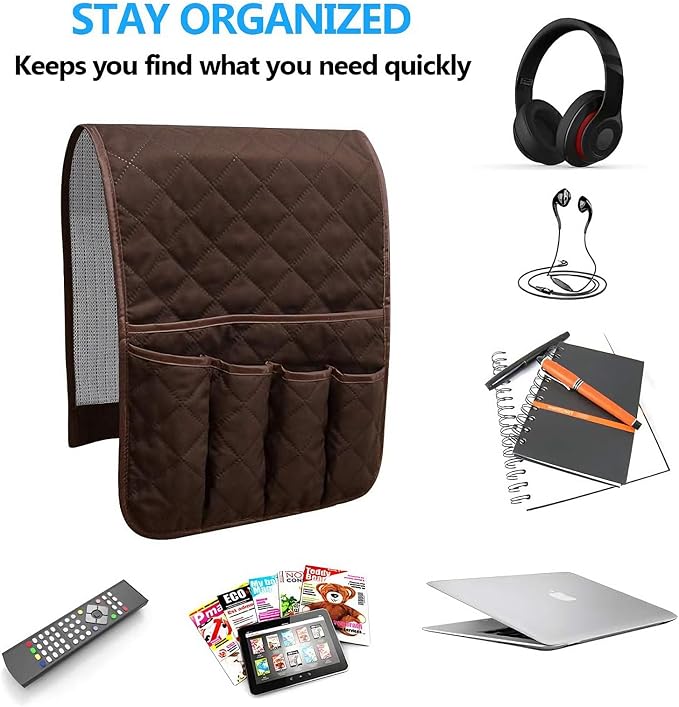 Sofa Armrest Organizer Non-Slip Arm Chair Bedside Storage Caddy Organizer - Image 6