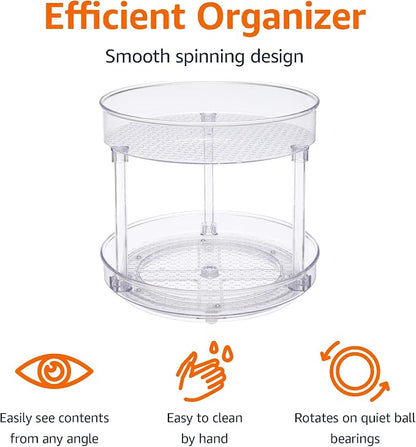 Amazon Basics Lazy Susan Turntable Organizer, 2 Tier - Image 2