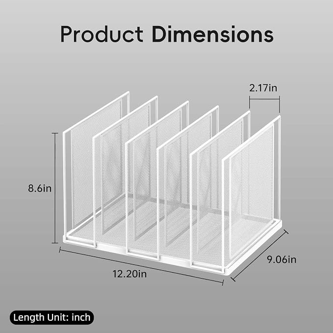 File Organizer for Desk, 5-Section Vertical File Sorter, Paper Holder Organizer - Image 2