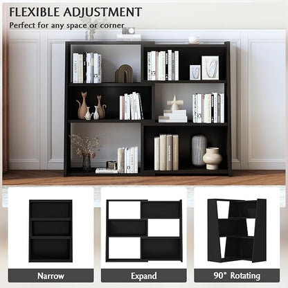 IOTXY Wooden Extendable Shelf Bookcase - Image 3