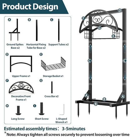 Garden Hose Holder Stand, BOLITE Metal Hanger - Image 9