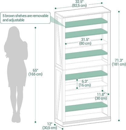 Hzuaneri Shoe Storage Cabinet, 10 Tiers Farmhouse Tall Shoe Cubby Organizer | - Image 2