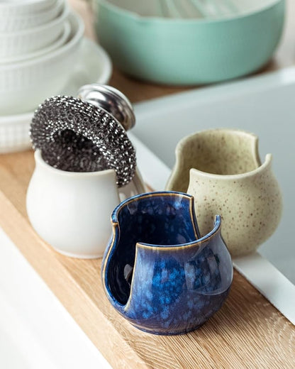 Ceramic Sponge Holder, Kitchen Sink Scrubby Caddy Organizer Dish Sponge Dish - Image 7