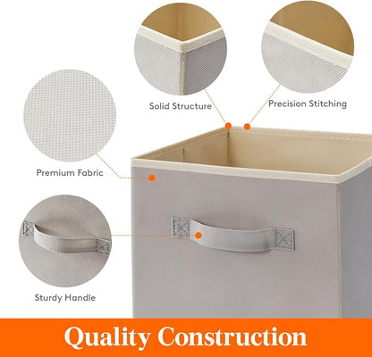 Lifewit Storage Cubes, 11 Inch Organizer Bins, 18L Light Gray, 12 Packs | - Image 3