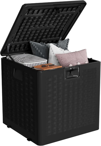 28 Gallon Outdoor Storage Box, Large Resin Deck Box by BouPower