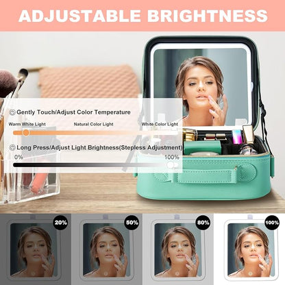Mocado Travel Makeup Bag with LED Lighted Mirror, Travel Makeup Organizer - Image 4