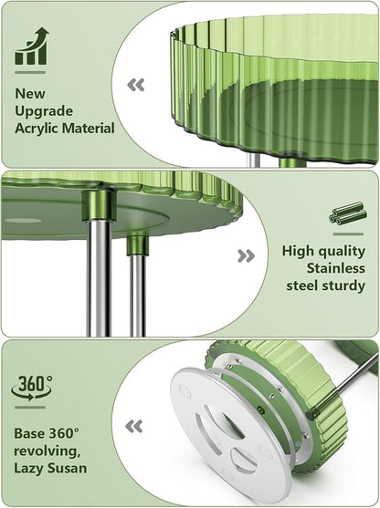 Makeup Organizer, 360° Rotating Makeup Organizer, 2-Tier Round Rotating - Image 4