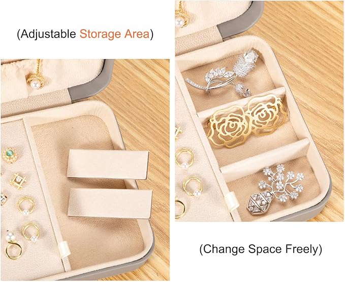 LANDICI Small Jewelry Box for Women Girls, PU Leather Travel Jewelry Case - Image 4
