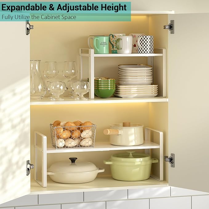 Expandable Cabinet Organizer Shelves, 88lbs High Weight Capacity, Heavy-Duty - Image 2